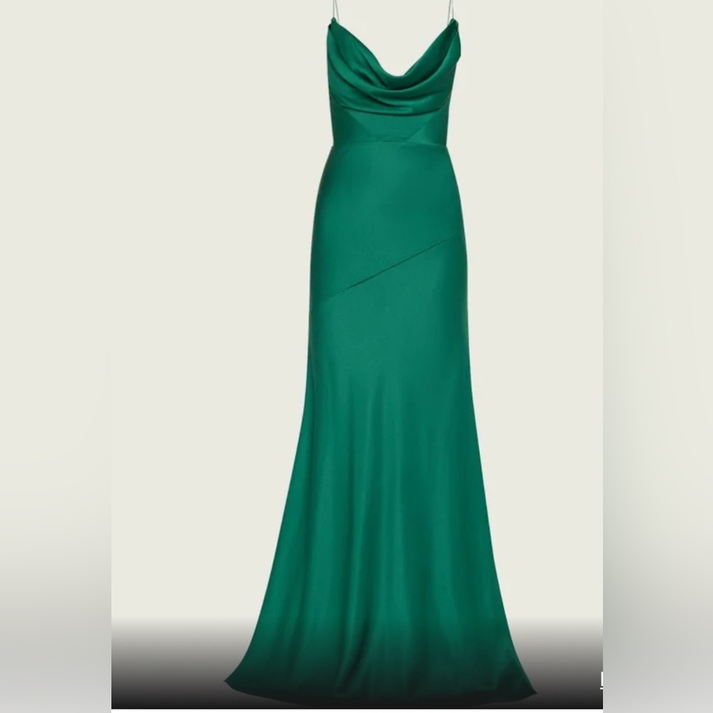 Stain Crepe Cowl Draped Gown